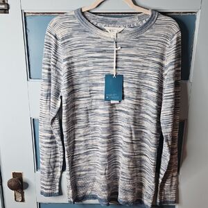 Market & Spruce Light Blue and White Knit Top Medium NWT